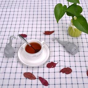 img 1 attached to 🐘 Numola Silicone Elephant Tea Infuser Set: Reusable Tea Ball Filter with Stainless Steel Teaspoon for Enjoyable Tea Times with Friends and Family