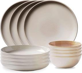 img 4 attached to Corelle Stoneware Dinnerware Oatmeal Reactive