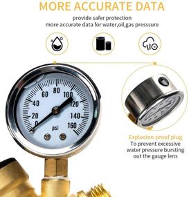 img 2 attached to 🚰 AB Adjustable Water Pressure Regulator: RV Brass Pressure Reducer with Gauge, Inlet Filter - Lead-Free 3/4" NH Thread for Camper & RV Trailer