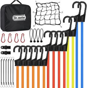 img 4 attached to 🔗 Dr.meter 32pc Heavy Duty Bungee Cords Set with Hooks - 10'', 18'', 24'', 32'', 40'' Bungee Cords Assortment with 4 Canopy/Tarp Ball Ties, Cargo Net, and Storage Bag