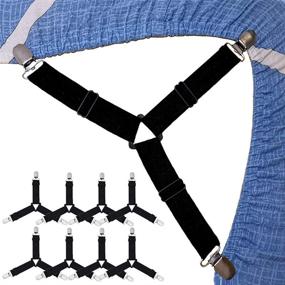 img 4 attached to 📌 Secure Your Sheets with 8 PCS Elastic Bed Sheet Grippers for Adjustable Beds, Crib, Twin XL, Full, King, Queen – Bed Sheet Fasteners, Fitted Sheet Clips, and Bed Sheet Suspenders