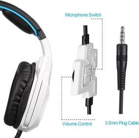 img 1 attached to 🎮 Immerse Yourself in Gaming with the Xbox One,PS4 PS5 Stereo Bass Surround Sound Gaming Headset with Mic - Premium Over Ear Gamer Headphones with Noise Cancelling & Volume Control for PC Mac Laptop Computer Games Smartphones