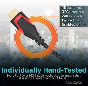img 1 attached to 🔌 FosPower HDMI-кабель высокой скорости Ultra HD 4K - 1 фут (2 шт.) [Плетеный нейлоновый шнур] - Поддерживает 4K 2160p UHD 3D HDR 1080p - 18 Гбит/с - разъем покрытый 24-каратным золотом
