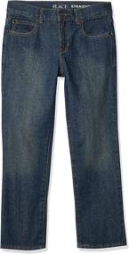 img 4 attached to 👖 Indigo Straight Jeans for Boys: High-Quality Children's Place Clothing at Jeans