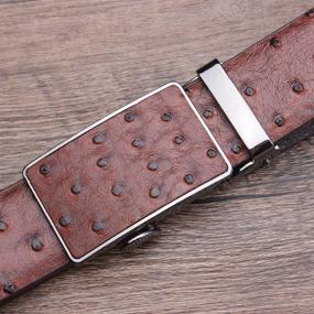 img 3 attached to Exquisite SIMU Ostrich Embossed 🌟 Pattern Automatic Belts: The Perfect Men's Accessory
