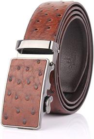 img 4 attached to Exquisite SIMU Ostrich Embossed 🌟 Pattern Automatic Belts: The Perfect Men's Accessory