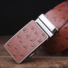 img 2 attached to Exquisite SIMU Ostrich Embossed 🌟 Pattern Automatic Belts: The Perfect Men's Accessory