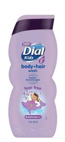 img 1 attached to 🍓 Dial Kids Body + Hair Wash, Bubble Berry: Gentle Cleanser for Kids, 12 oz