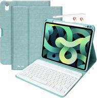 💙 10.9 ipad keyboard case for new ipad air 4 generation 2020 & ipad pro 11 2018 - detachable wireless bluetooth keyboard with pencil holder (sky blue) logo