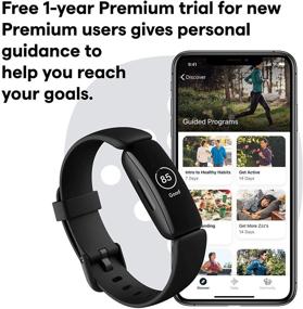 img 1 attached to 🔋 Fitbit Inspire 2: Boost Your Health & Fitness with 1-Year Free Fitbit Premium Trial and 24/7 Heart Rate Monitoring, Black/Black (Includes S & L Bands)