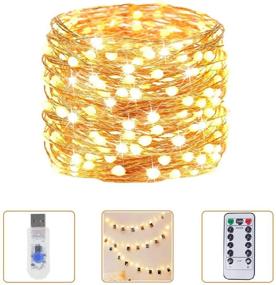 img 4 attached to 🔌✨ USB Plug in LED String Lights with Adaptor - 39FT 100 LEDs Super Bright Copper Wire Fairy Lights, Remote Control with 8 Scene Modes, Timer and Dimmer Options for Bedroom Decorations