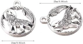 img 3 attached to 🐺 Wholesale 30pcs Antique Silver Wolf Charms - DIY Bracelets & Necklaces - Jewelry Making Crafts, 25mmX21mm (A474)