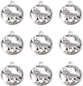 img 4 attached to 🐺 Wholesale 30pcs Antique Silver Wolf Charms - DIY Bracelets & Necklaces - Jewelry Making Crafts, 25mmX21mm (A474)