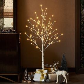 img 4 attached to 🌲 Lighted White Birch Tree Plug-in - 4FT 72 LED Twig Tree with Lights for Christmas, Thanksgiving, Holiday, Wedding, Party Decorations - Indoor & Outdoor Use