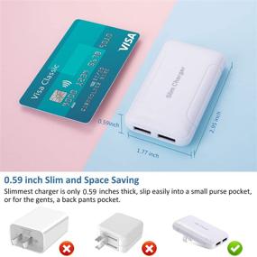 img 3 attached to 🔌 Compact USB Wall Charger 2-Pack with Dual Ports, Pofesun Foldable Fast Charger for iPhone 11/ Pro/MAX/X/XS/XR/XS Max/8/7/6/Plus, iPad, Samsung Galaxy-White