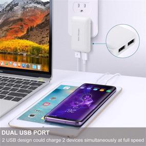 img 2 attached to 🔌 Compact USB Wall Charger 2-Pack with Dual Ports, Pofesun Foldable Fast Charger for iPhone 11/ Pro/MAX/X/XS/XR/XS Max/8/7/6/Plus, iPad, Samsung Galaxy-White