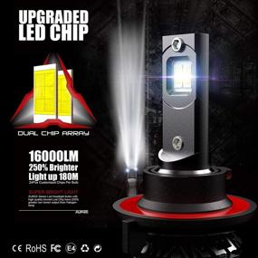 img 3 attached to 💡 H13 LED Headlight Bulbs for Cars - 16000LM 6000K Cool White, 9008 High Low Beam, Enhanced CSP Chips