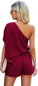 img 3 attached to SheIn Womens Shoulder Batwing Jumpsuit Women's Clothing in Jumpsuits, Rompers & Overalls