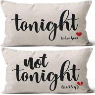 🛏️ tonight or not tonight reversible soft pillow cover: perfect bridal shower or anniversary gift for couples – 20x12 inch linen cushion cover for couch логотип