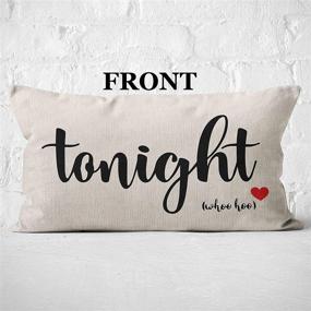 img 3 attached to 🛏️ Tonight or Not Tonight Reversible Soft Pillow Cover: Perfect Bridal Shower or Anniversary Gift for Couples – 20X12 Inch Linen Cushion Cover for Couch