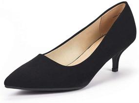img 4 attached to DREAM PAIRS Women's Moda Low Heel D'Orsay Pointed Toe Pumps