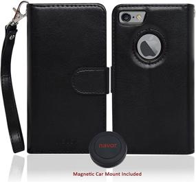 img 3 attached to Navor JOOT-3L Black Magnetic Detachable Wallet Case and Universal Car Mount with RFID Protection, 8 Card Pockets, 3 Money Pockets. Compatible for iPhone 7/8 [4.7 Inch] (IP73LBK)