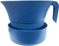 🍽️ paperlesskitchen heat resistant meat strainer - plastic ground beef grease easy colander set for meat, pasta, vegetables & jellies - serves up to 3lbs - 3 pcs set (blue) logo