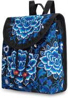 🎒 boho vintage embroidered backpack purse: stylish canvas shoulder bag for women & girls logo