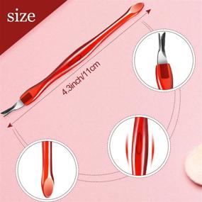 img 3 attached to Premium 30-Piece Nail Cuticle Knife Set - Stainless Steel Dead Skin Callus Remover Fork with Plastic Handle - 4 Inch Nail Art & Cleaner Tool for Fingernail and Toenail