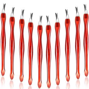 img 4 attached to Premium 30-Piece Nail Cuticle Knife Set - Stainless Steel Dead Skin Callus Remover Fork with Plastic Handle - 4 Inch Nail Art & Cleaner Tool for Fingernail and Toenail