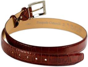 img 1 attached to Pasquale Cutarelli Crocodile Pattern Burgundy Men's Accessories in Belts