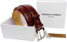 img 3 attached to Pasquale Cutarelli Crocodile Pattern Burgundy Men's Accessories in Belts