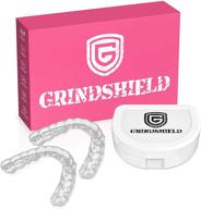 😁 grindshield women's custom dental mouth guards - (2) upper teeth night guards for teeth grinding – ideal comfort fit mouth guard & case - sleep bruxism, tooth clenching & tmj relief logo