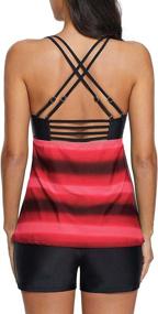 img 1 attached to 👙 Women's American Trends Tankini Swimwear: Top with Boyshorts, Two-Piece Sports Bathing Suit