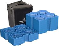 rvmate rv leveling blocks: 10 pack interlocking pads with storage bag & heavy duty design logo