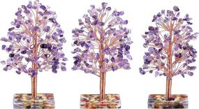 img 2 attached to 🌳 Jovivi Natural Amethyst Healing Crystal Trees: Handmade Wire Wrapped on 7 Color Chip Stones Resin Base – Money Tree for Wealth & Good Luck in Home Office Decor