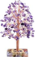 🌳 jovivi natural amethyst healing crystal trees: handmade wire wrapped on 7 color chip stones resin base – money tree for wealth & good luck in home office decor логотип