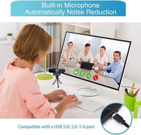 img 1 attached to High-Resolution 4K Webcam with Microphone, 8MP Laptop PC Desktop Computer Web Camera - Perfect for Video Calls, Recording & Streaming Conferences - Includes Tripod and Privacy Shutter (Black)