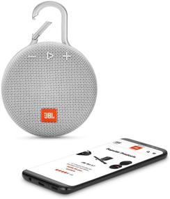 img 1 attached to 🔊 JBL Clip 3 Портативная водонепроницаемая беспроводная колонка Bluetooth - Белый: Раскройте превосходное звучание везде!