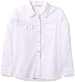 img 4 attached to ELY CATTLEMAN Girls' Long Sleeve Western Shirt - Solid Color Option