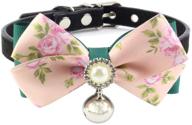 stylish rhinestone lace or kimono bow tie cat dog collar 🐾 for small female pets - perfect chihuahua & yorkie costume outfit & accessory logo