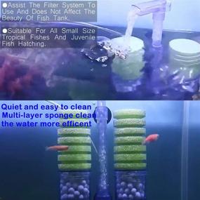 img 2 attached to 🐠 Aquarium Sponge Filter for Silent, Efficient Physical Filtration - Ideal for Fish Tank, Turtle Tank – Includes Bonus Sponge and Media Balls for Clean Water and Optimal Oxygenation