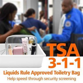 img 1 attached to Packism TSA Approved Toiletry Bag: Clear Travel Makeup Bag with Handle, 🧳 3 Pack Grey Cosmetic Bag Quart Size for Travel Bottles - Zipper Closure