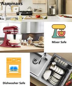 img 1 attached to 🥣 REGILLER Нержавеющие стальные миски для смешивания с герметичными крышками - 5 штук цветных мисок из металла с силиконовым плоским дном и мерными линиями для кухонных принадлежностей (Колорфул2)