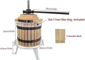 img 1 attached to 🍷 SQUEEZE master Fruit Apple Cider Wine Press: 3.17 Gallon/12L, Solid Wood Basket, 6 Press Wooden Blocks, Pole Handle Bar - Perfect for Juice, Wine, Cider - Ideal for Outdoor, Kitchen, and Home Use