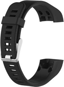 img 1 attached to 🌈 Silicone Wristbands Band Straps Bracelet - Compatible with Garmin Vivosmart HR+ | Men and Women | Replacement for Vivosmart HR Plus, Approach X10, X40 | Green Black Red