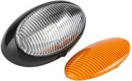 🚐 lumitronics rv 12v led oval porch utility light - clear & amber lenses - on/off switch - for motorhomes, campers, trailers, 5th wheels (black) logo