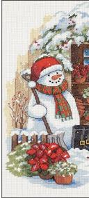 img 2 attached to 🌲 DIMENSIONS Garden Shed Snowman Counted Cross Stitch Kit on 14 Count White Aida, 12'' x 14''