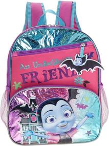 img 3 attached to Vampirina 14-inch Backpack with Zipper Dangle: Perfect for Little Vampire Fans!