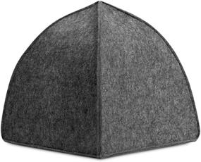 img 1 attached to 🐾 Hollypet Felt Pet Bed: Cozy Triangle Cat Tent Cave for Kittens and Small Dogs with Washable Cushion - Ideal Indoor and Outdoor Feline House Hut